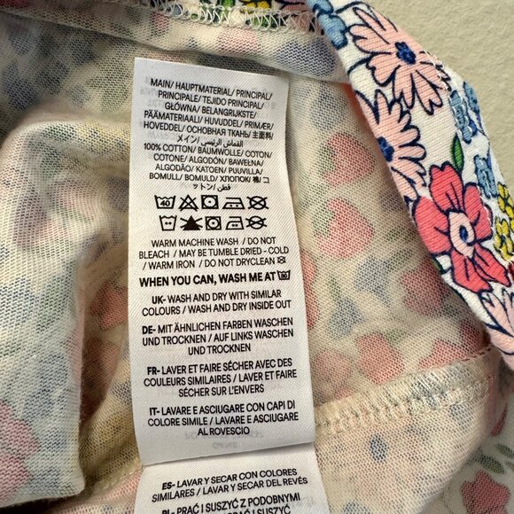 MINI BODEN Drop Waist Floral Dress Girls 5-6 Red Blue Flowers Strawberry Cotton - Picture 5 of 5